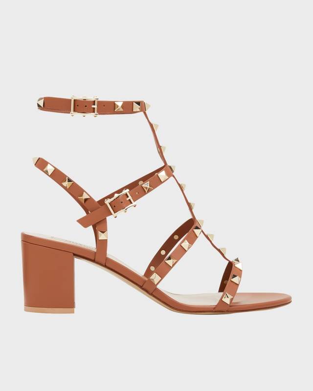 Rockstud Caged Ankle-Strap Sandals